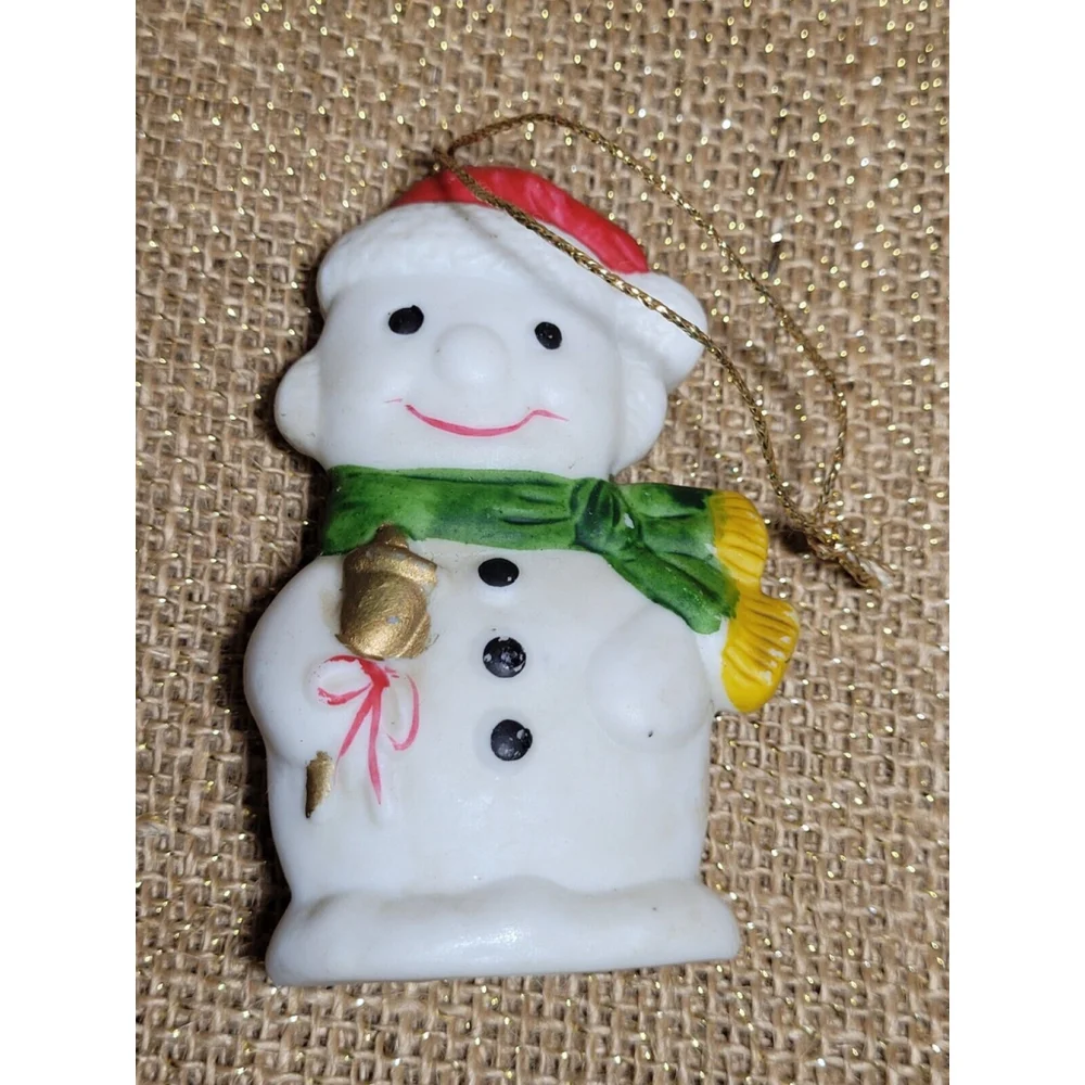 Vintage Hand Painted Ceramic Christmas Ornaments Santa Bear Snowman‎ Drummer Boy